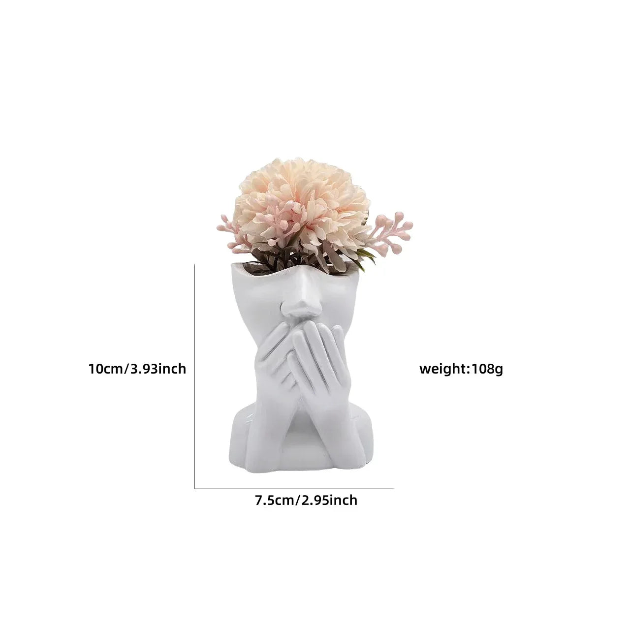 Human Face Resin Vase