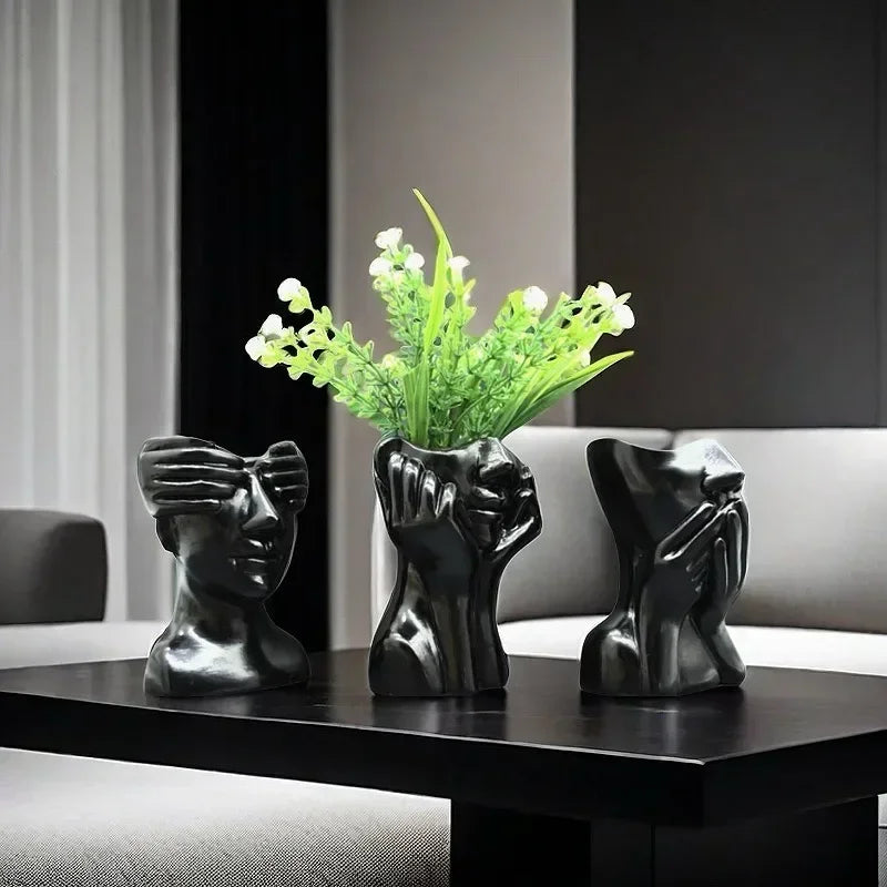 Human Face Resin Vase