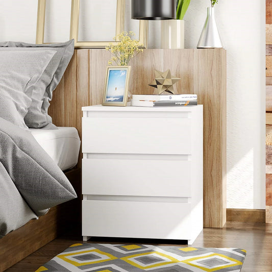 Bedside Table with 3 Drawers
