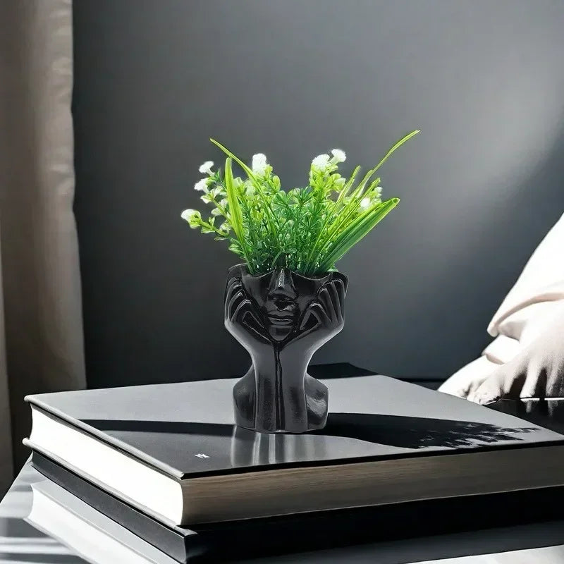 Human Face Resin Vase